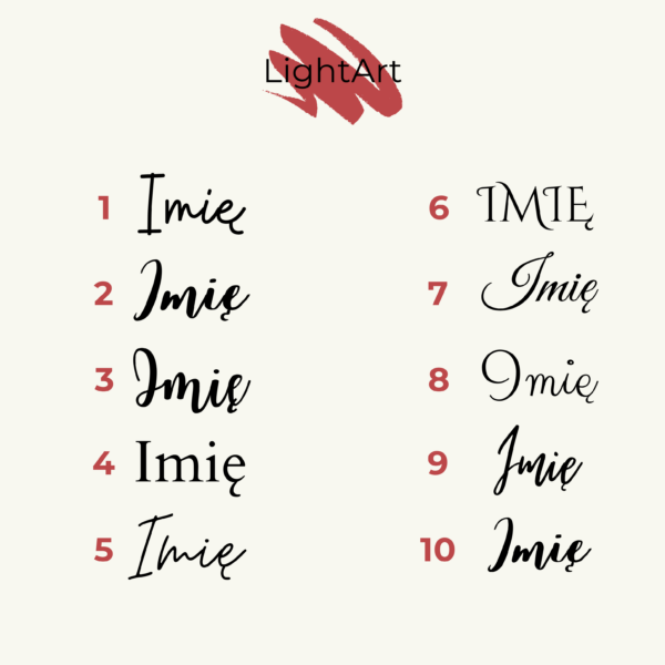 Imię Katalog Napis dekoracyjny - Imię