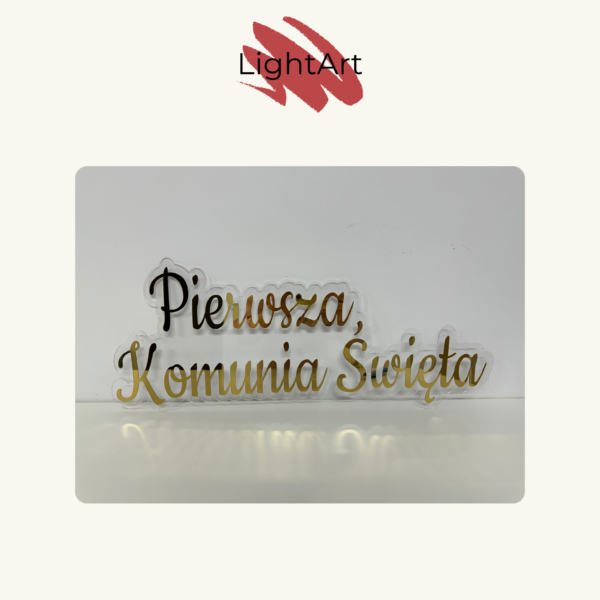 Napis dekoracyjny - Pierwsza Komunia Święta - wzór 3