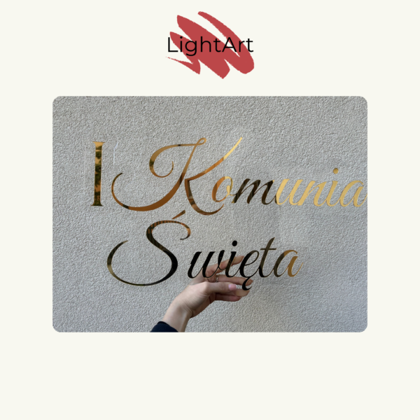 Napis dekoracyjny - Pierwsza Komunia Święta - wzór 2