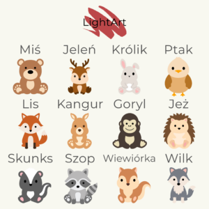 Drewniane zwierzęta leśne