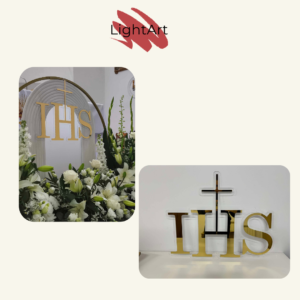 Napis dekoracyjny - IHS Komunia Święta